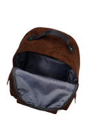 Unisex Brown Suede Fabric Backpack | Derimod