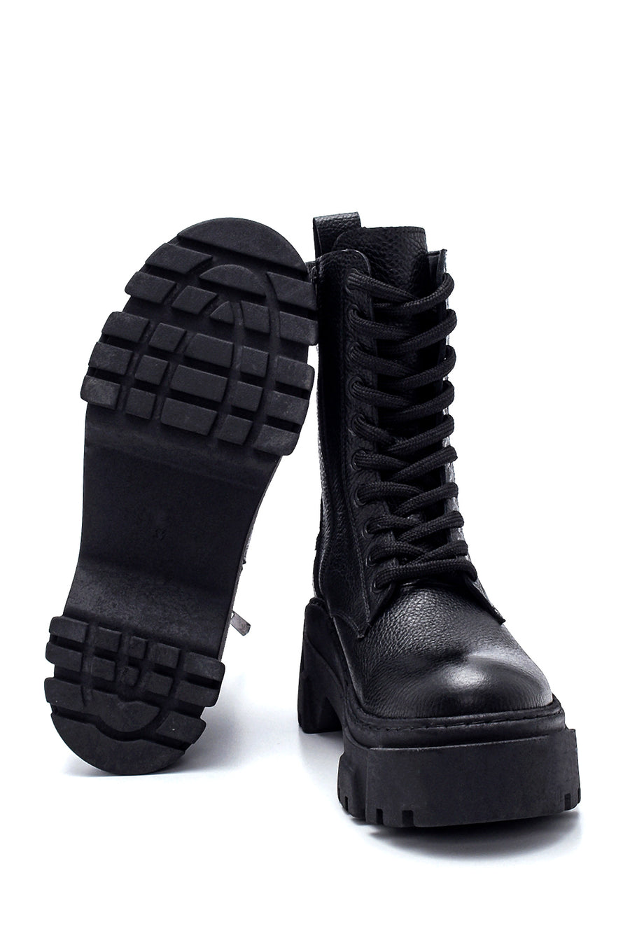 Women's Leather High Sole Boots