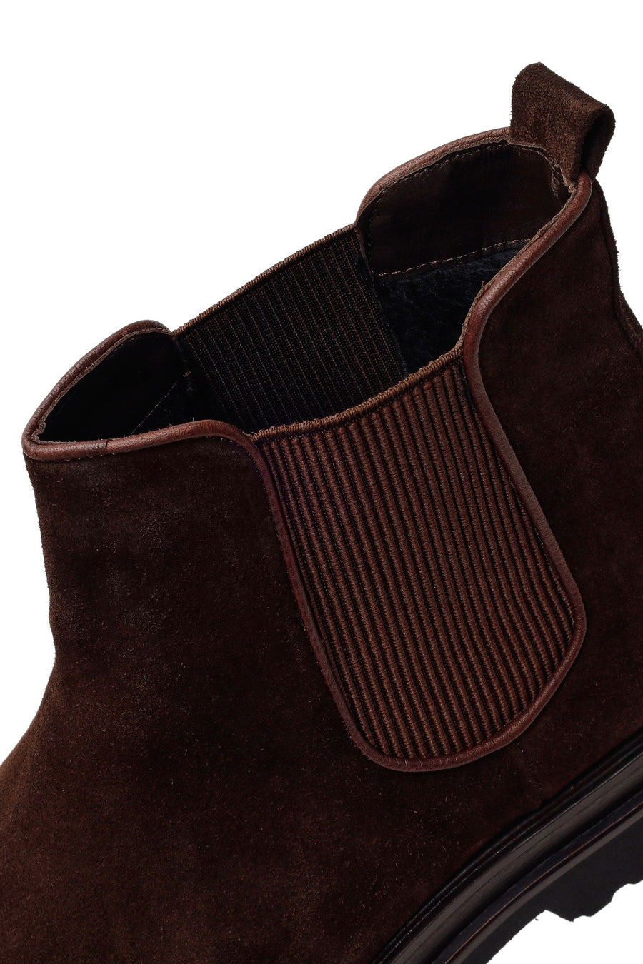Derimod Black Male Brown Suede Chelsea Boots