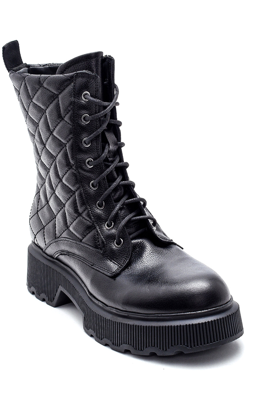 Women's Leather Quilted Boots