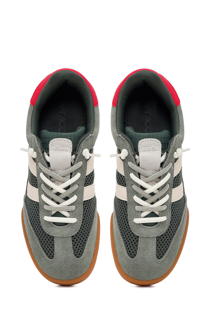 Kadın Yeşil Bağcıklı Deri Sneaker