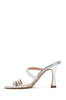 Women's Silver Hologram Derimod X Whenever Company Heeled Slippers | Derimod