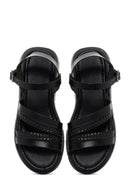 Women's Black Ankle Strap Leather Sandals | Derimod