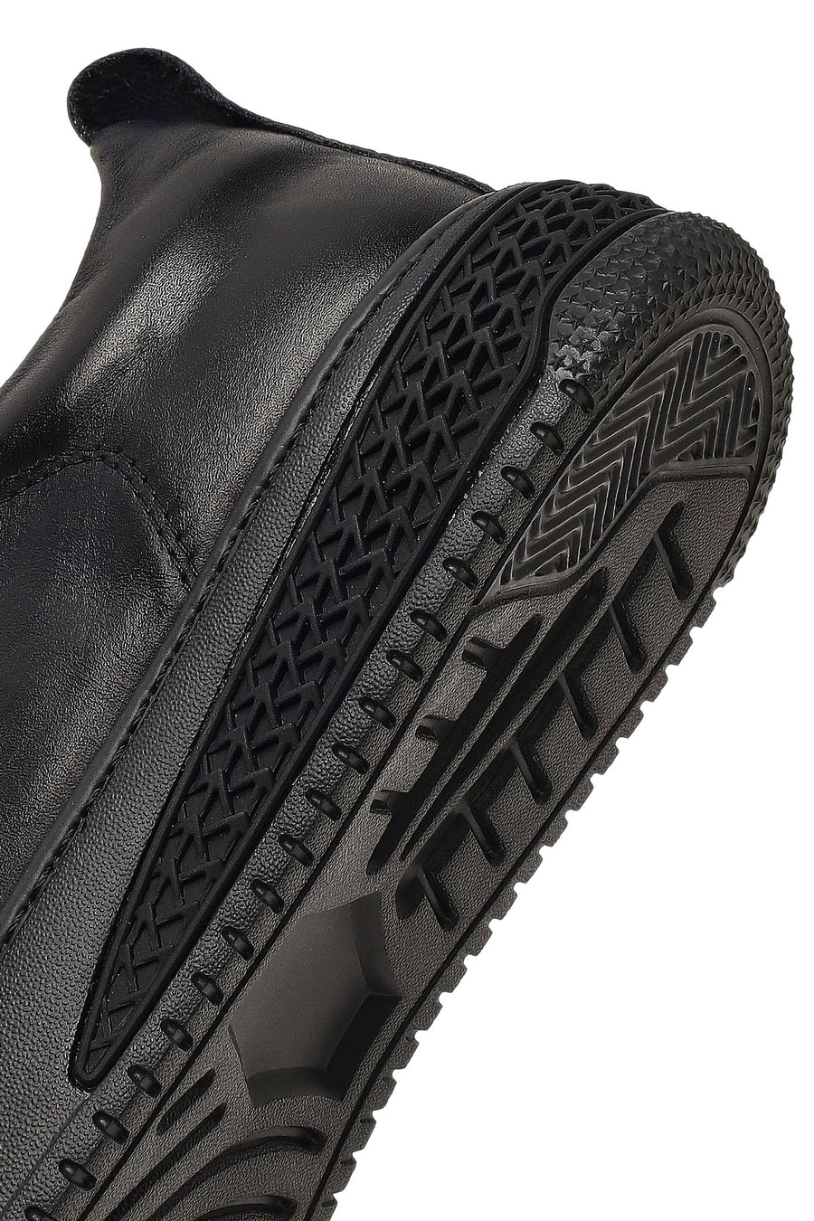 Erkek Siyah Kalın Tabanlı Deri Sneaker