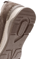 Woman Mink Lace-Up Thick-Soled Suede Leather Sneaker | Derimod