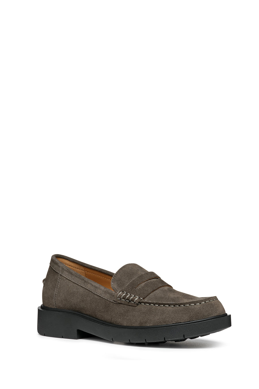 Geox Women's Gray Spherica EC1 Suede Leather Masculine Loafer