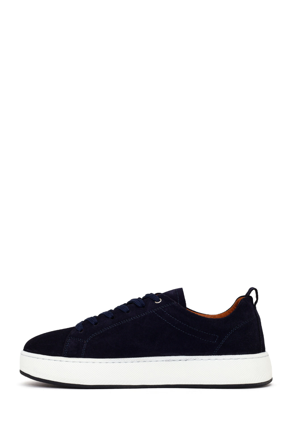 Erkek Lacivert Bağcıklı Süet Deri Sneaker