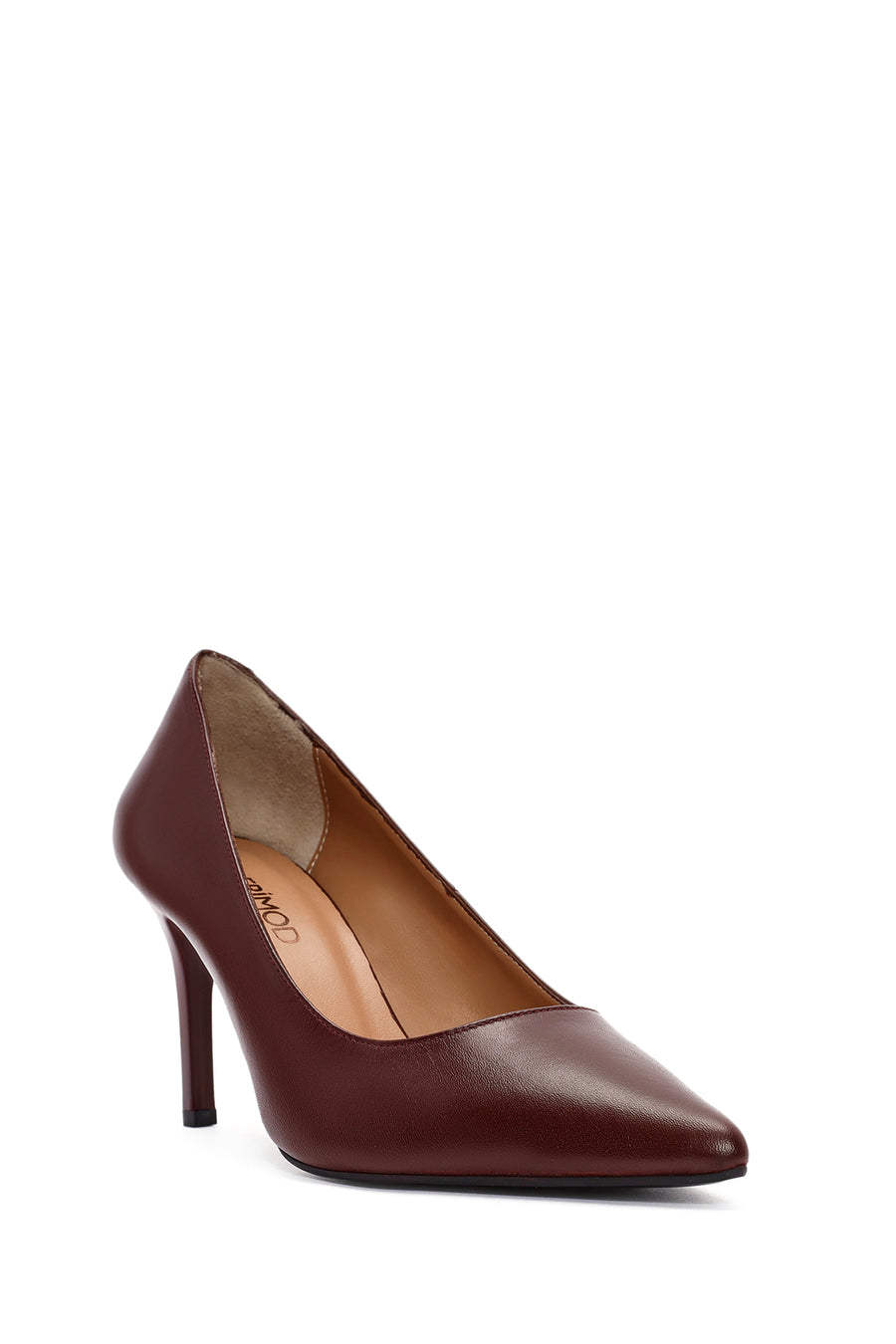 Women's Black Thin Heeled Leather Stiletto
