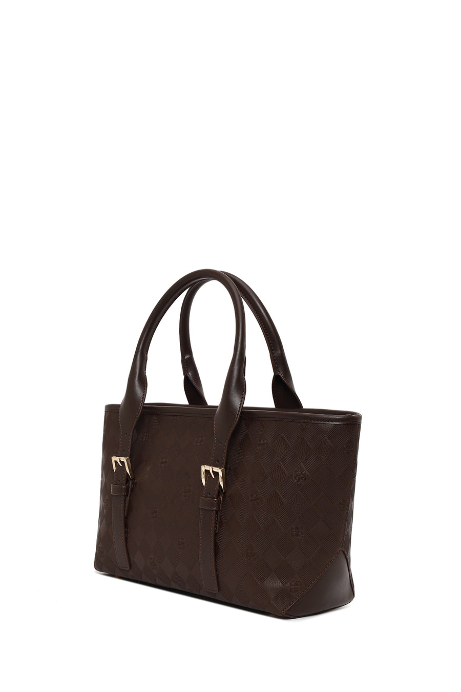 Woman Brown Long-Strap Printed Shoulder Bag
