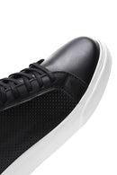 Men's Black Lace-up Leather Sneaker | Derimod