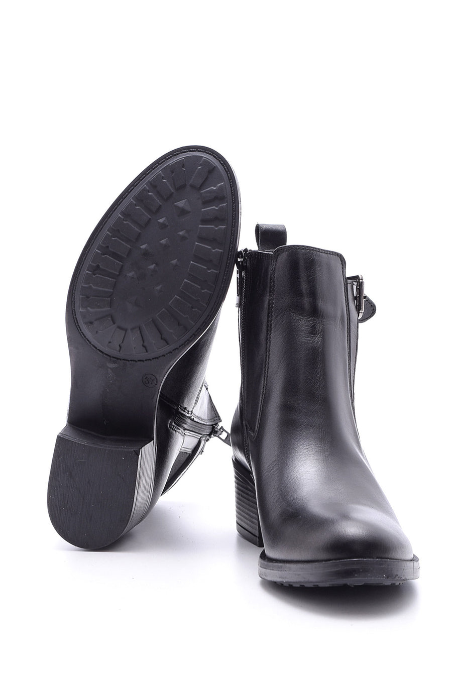 Women's Buckle Leather Boots