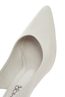 Women's Beige Slingback Thick Low Heel Leather Shoes | Derimod