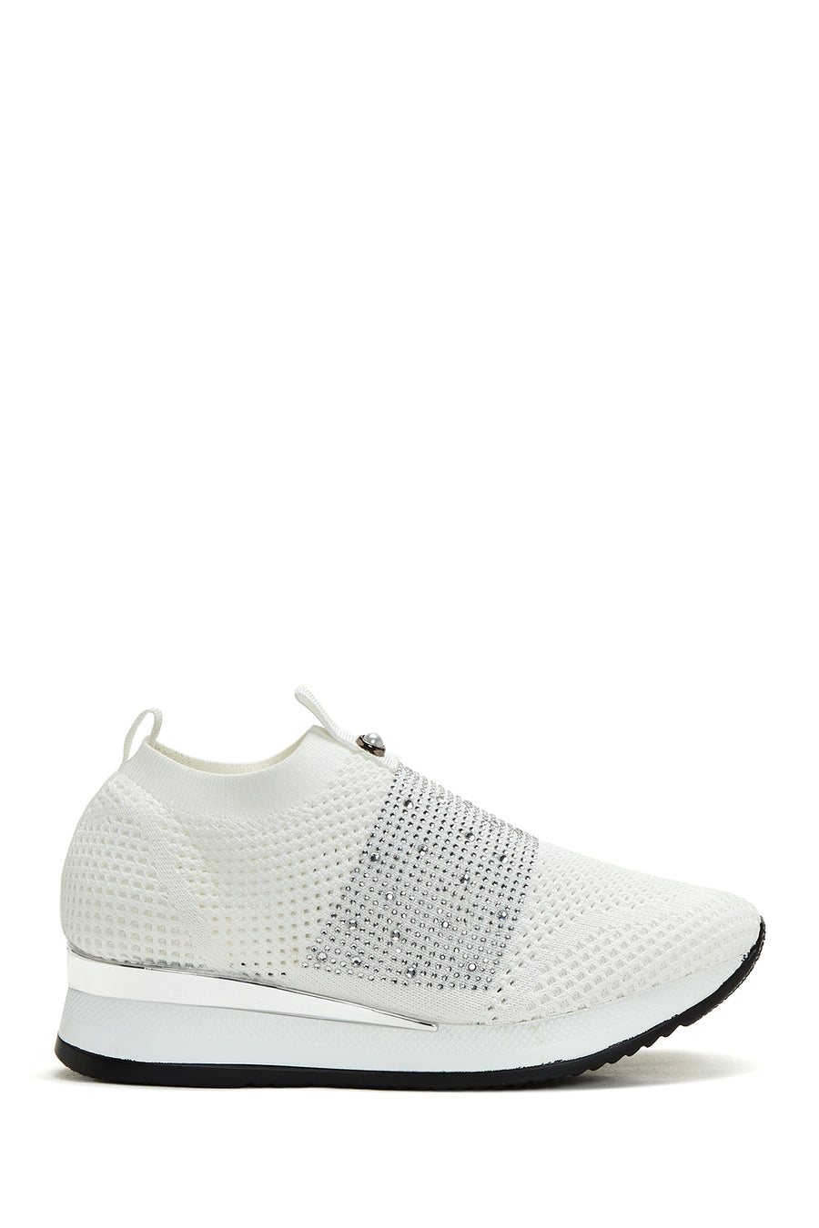 Kadın Beyaz Taşlı Kalın Tabanlı Sneaker 22SFD43116F | Derimod