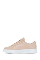 Kadın Pudra Bağcıklı Deri Sneaker | Derimod
