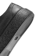 Erkek Siyah Bağcıklı Deri Sneaker | Derimod