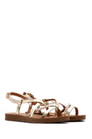 Women's Gold Braided Detail Sandals | Derimod
