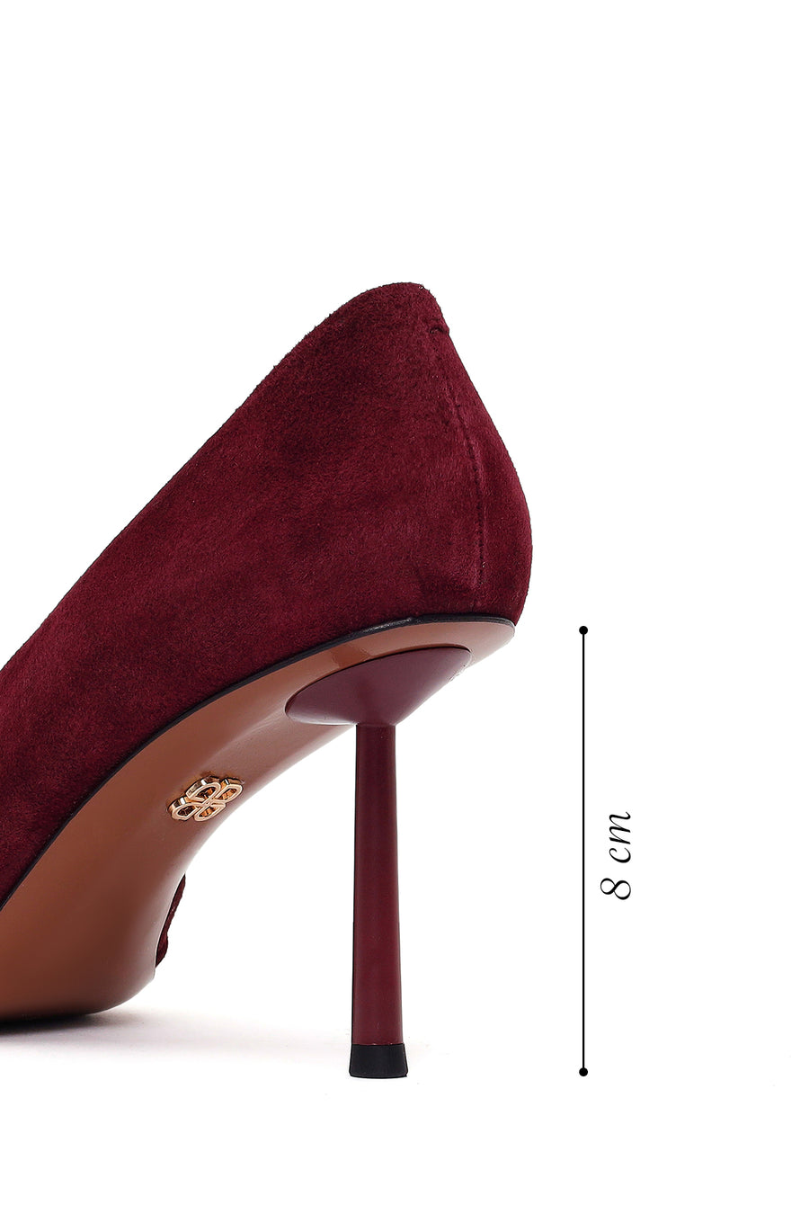 Woman Burgundy Thin-Heeled Suede Stiletto