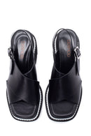Women's Leather Thick Heeled Platform Sandals | Derimod