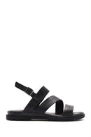 Women's Black Leather Ankle Buckle Sandals | Derimod