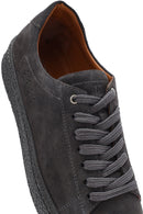 Men's Gray Lace-Up Suede Leather Sneaker | Derimod