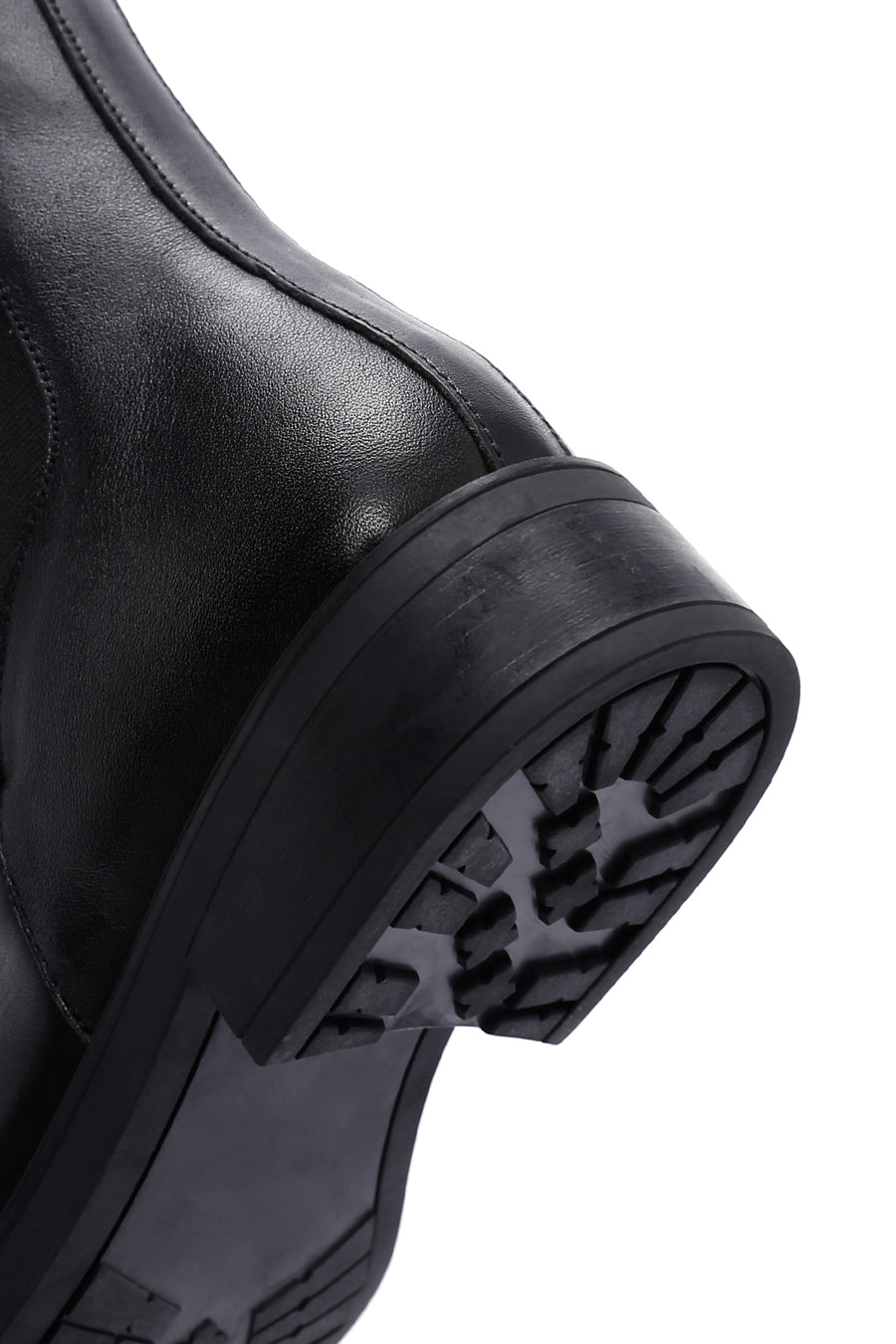 Women's Black Leather Zippered Chelsea Boots