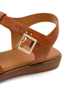Women's Tan Ankle Buckle Sandals | Derimod