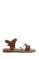 Women's Brown Ankle Buckle Leather Sandals | Derimod