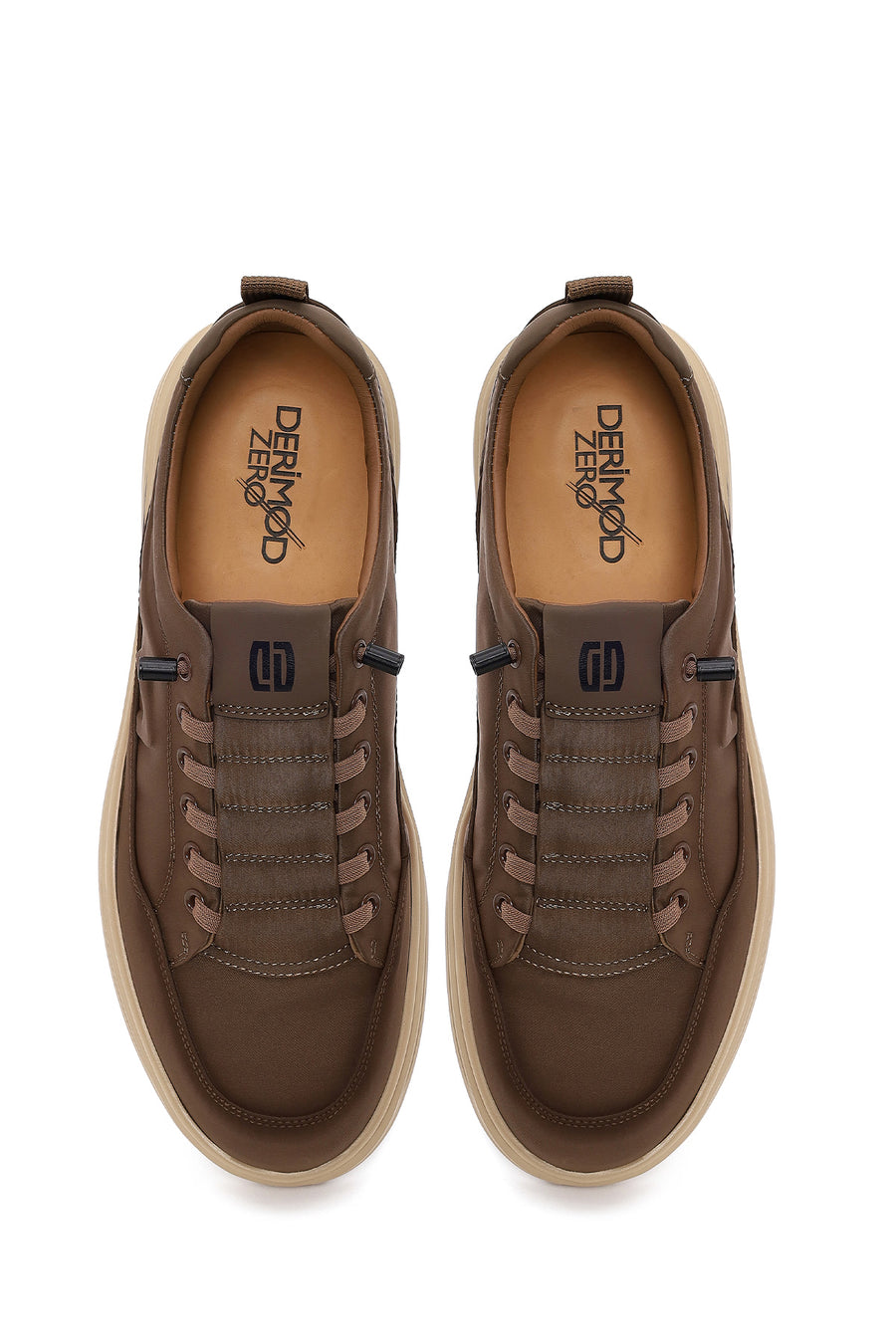 Derimod Zero Erkek Kahverengi Bağcıklı Kalın Tabanlı Kumaş Sneaker