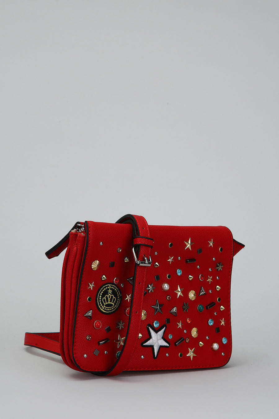 Women's Crossbody Bag with Star Staple Detail