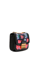 Women's Black Long Strap Printed Crossbody Bag | Derimod