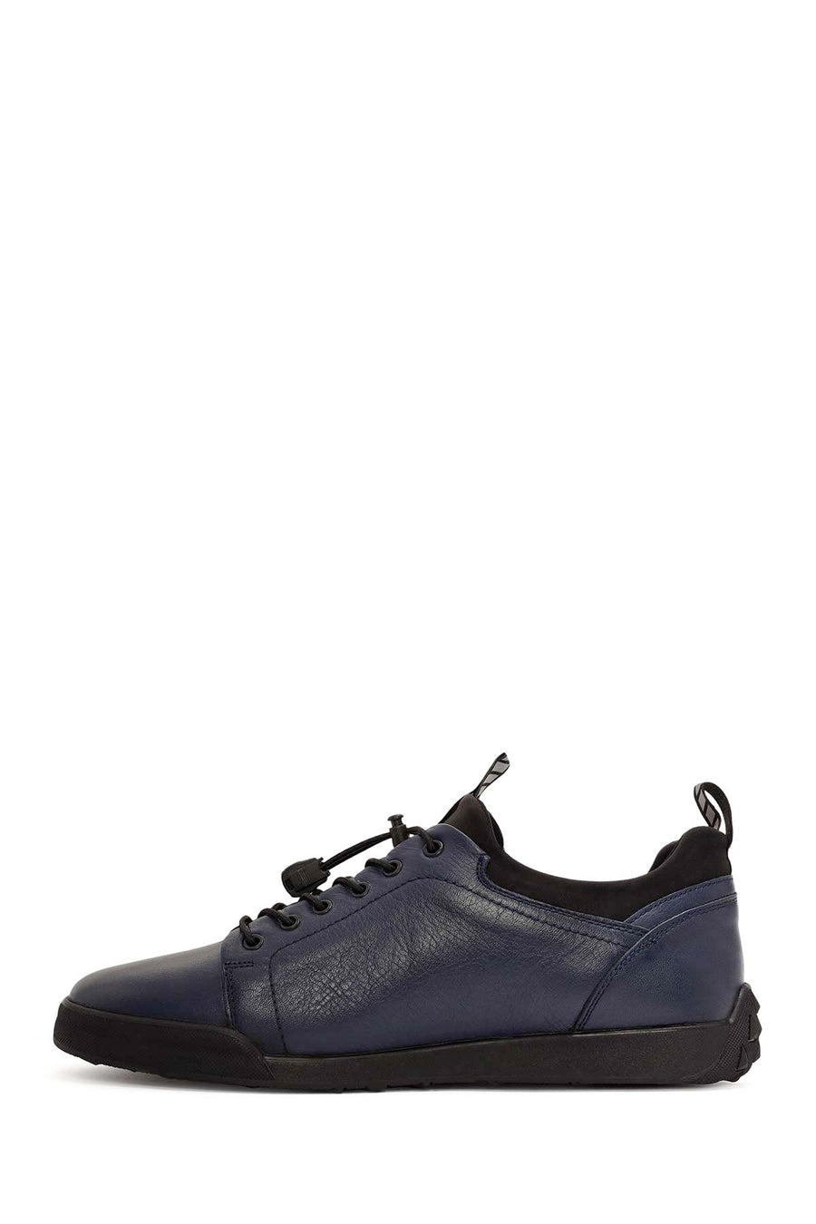 Men's Navy Blue Lace-Up Leather Sneaker