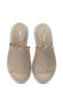 Women's Leather Comfort Braided Slippers | Derimod