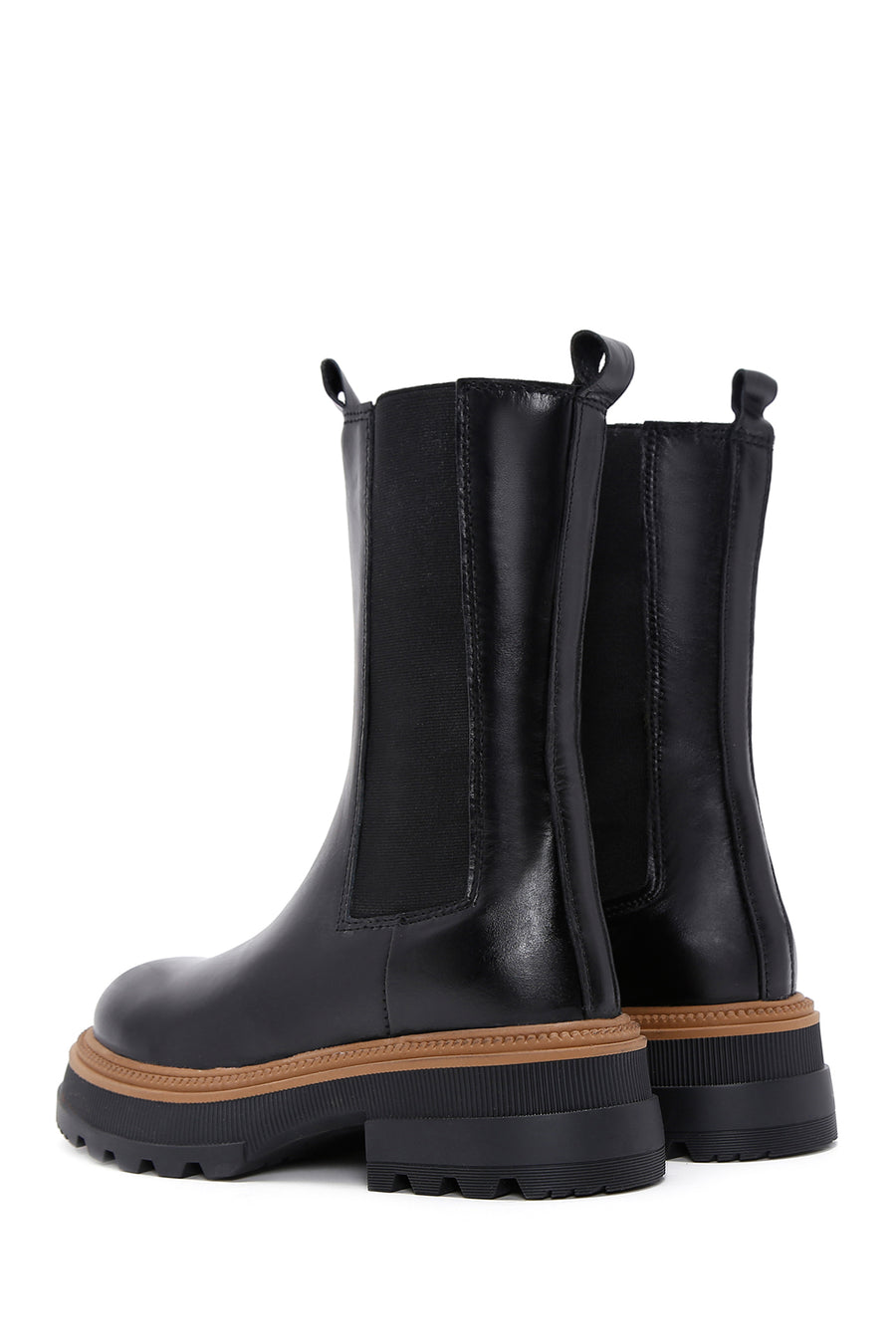 Women's Black Thick Soled Chelsea Boots