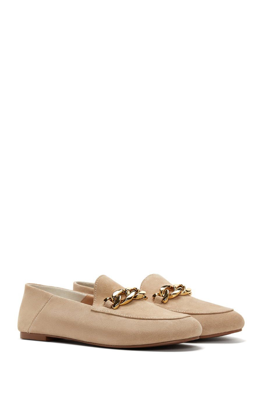 Women's Leather Suede Chain Loafer