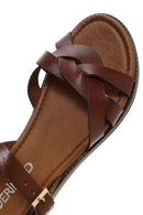 Women's Brown Leather Bodrum Sandals | Derimod