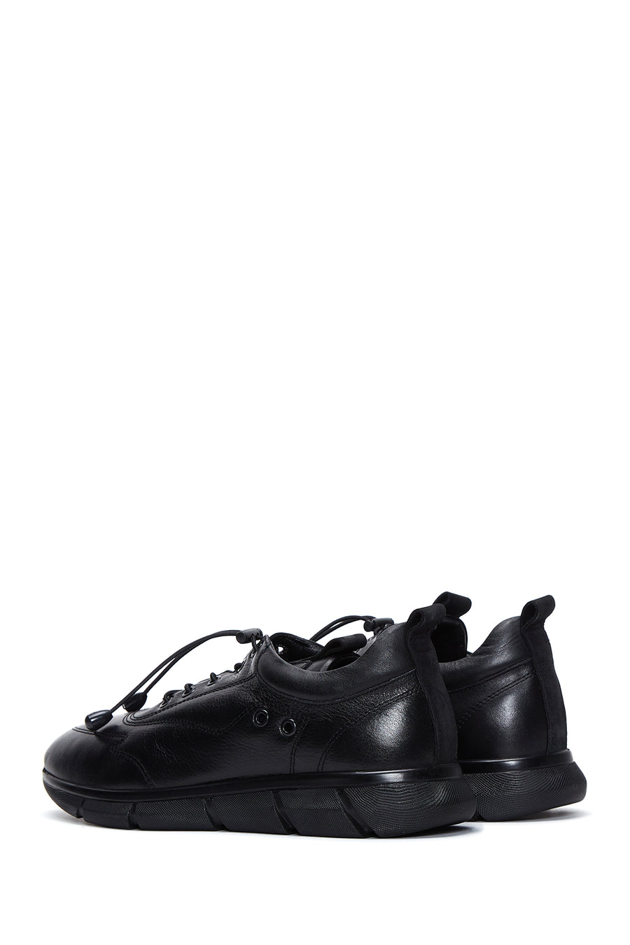 Men's Black Leather Casual Sneaker