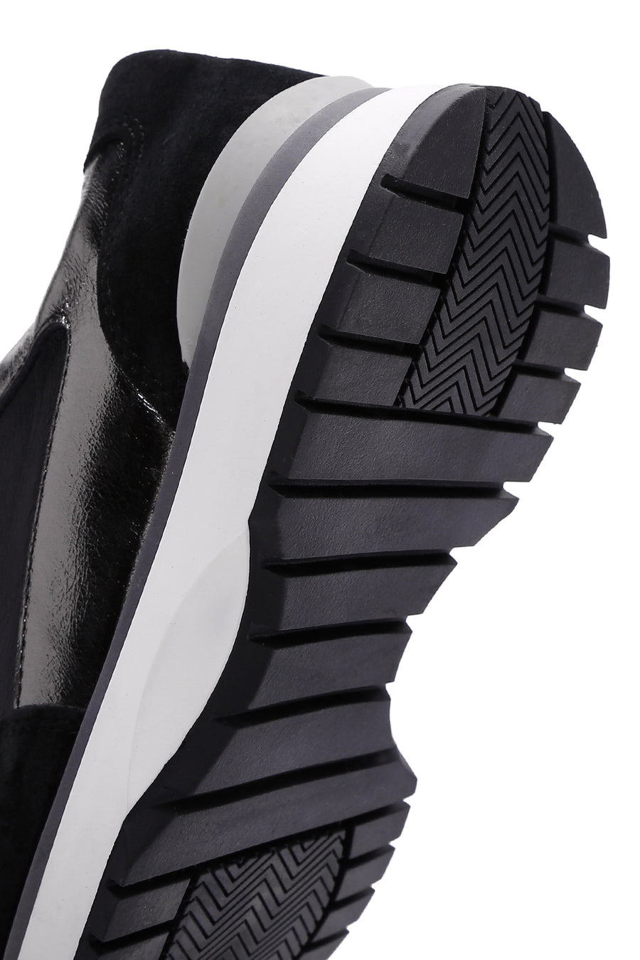 Women's Black Lace-Up Leather Sneaker