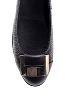 Women's Snakeskin Patterned Leather Ballerinas | Derimod