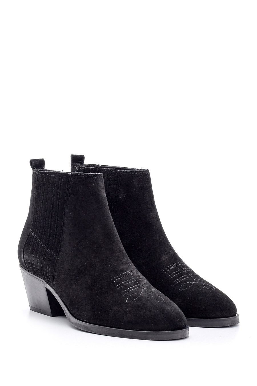 Women's Suede Leather Heeled Boots