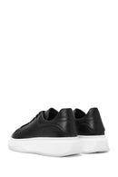 Erkek Siyah Bağcıklı Kalın Tabanlı Deri Sneaker | Derimod