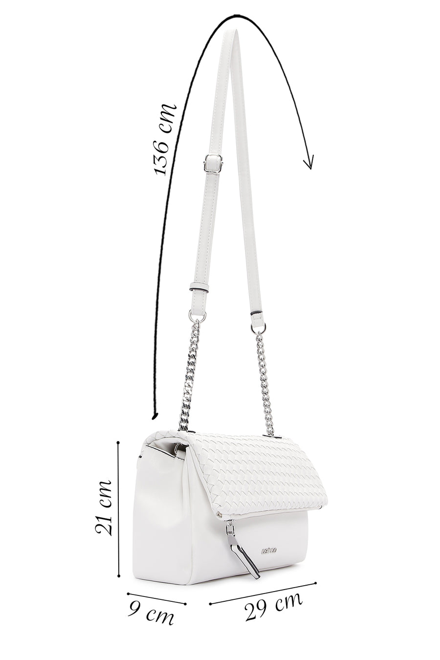 Women's White Long Strap Crossbody Bag