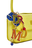 Women's Yellow Printed Long Strap Crossbody Bag | Derimod