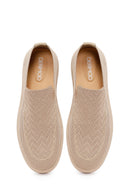Erkek Bej Desenli Kumaş Loafer | Derimod