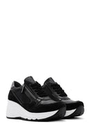 Kadın Siyah Deri Kalın Tabanlı Sneaker | Derimod