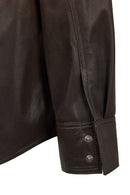 Monako Woman Brown Suede Leather Shirt | Derimod