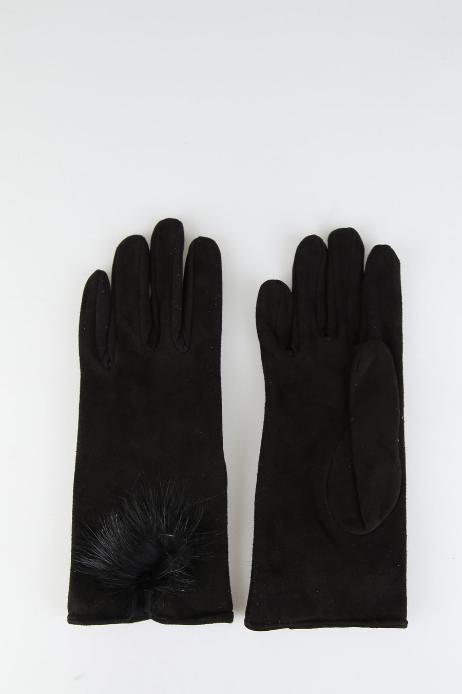 Women's Black Suede Leather Gloves