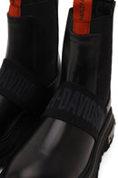 Harley Davidson Woman Black Nefud Thick-Soled Leather Chelsea Boots | Derimod
