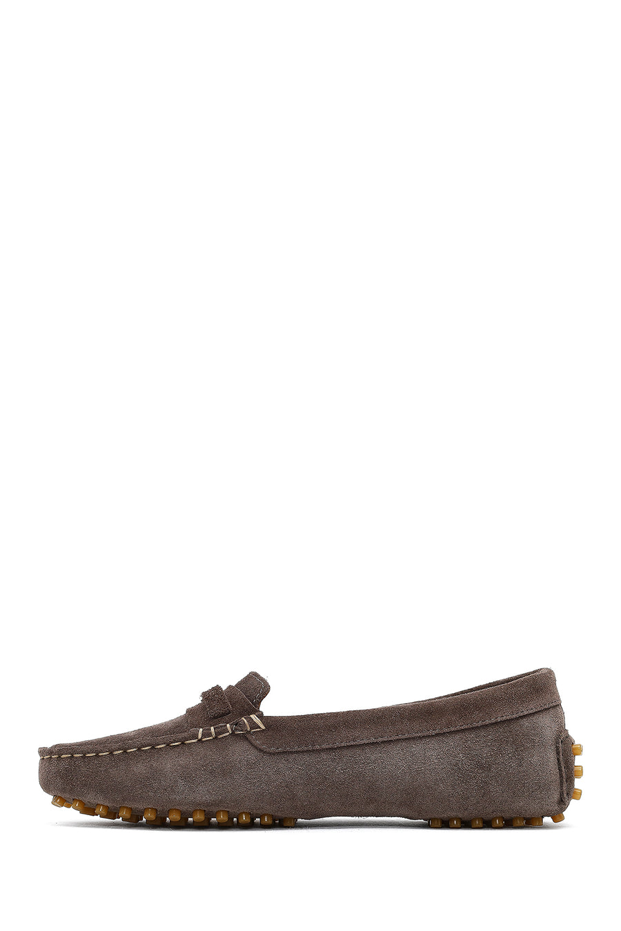 Women Mink Buckled Suede Leather Loafer