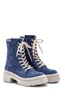 Women's Leather Suede Zippered Boots | Derimod