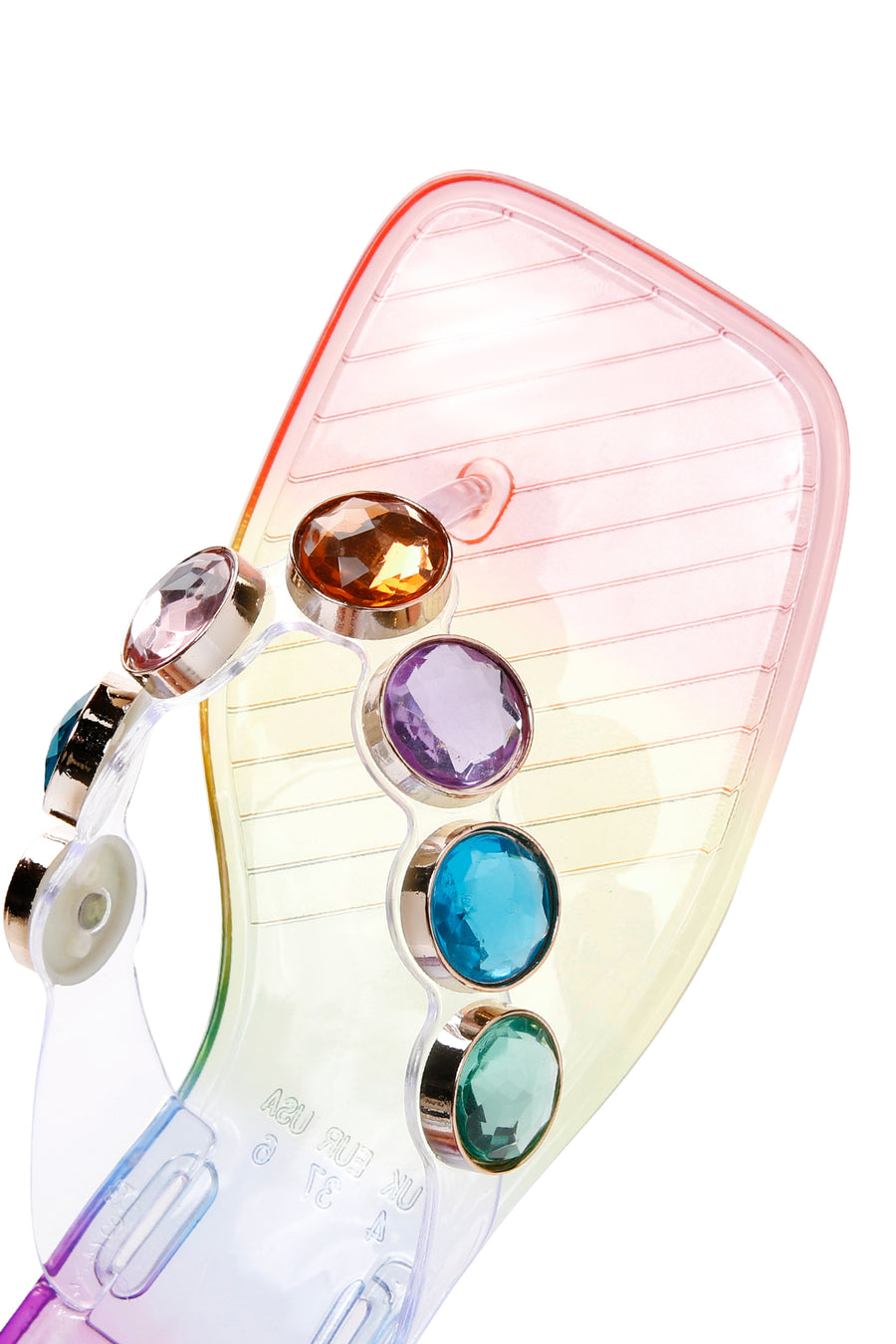Women's Multicolored Stone Jelly Flip Flops